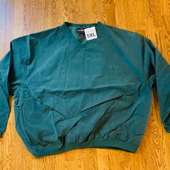 Mens Pullover Jacket 5XL Weather Perfect Green windbreaker Golf long sleeve NWT - Picture 2 of 5